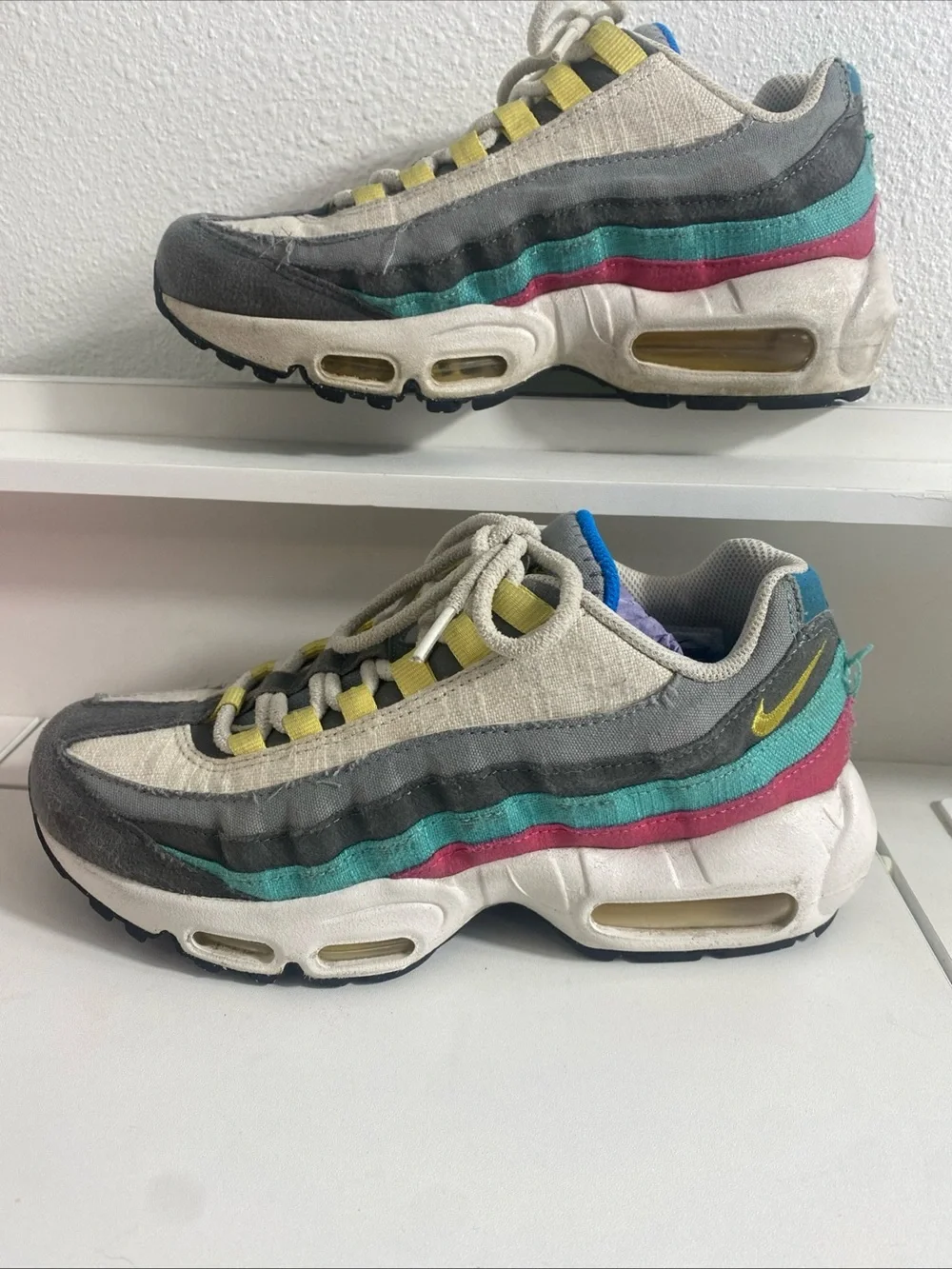 Nike Air Max 95 SE Recraft Air Sprung DN4371-001 Grey Size 6.5Y 24.5 Cm